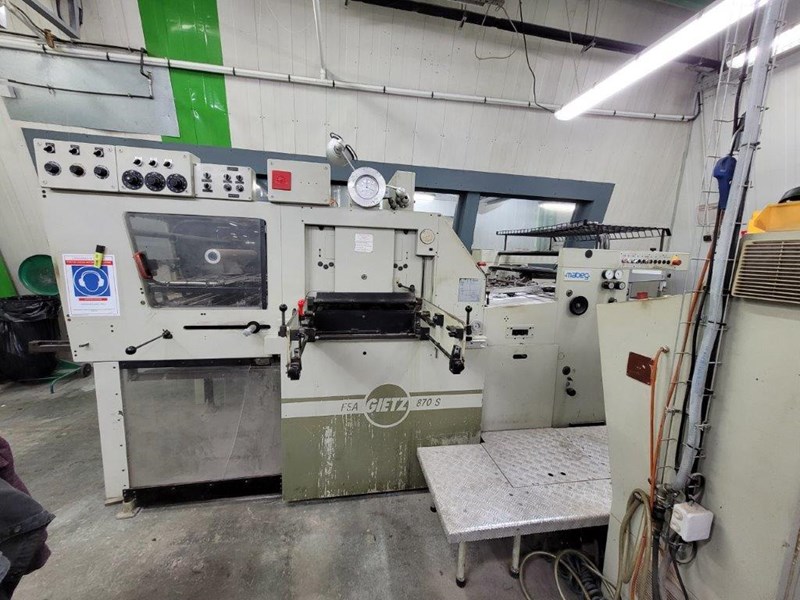 Show details for Gietz Gietz FSA 870 S foil stamping machine : fully reconditioned 