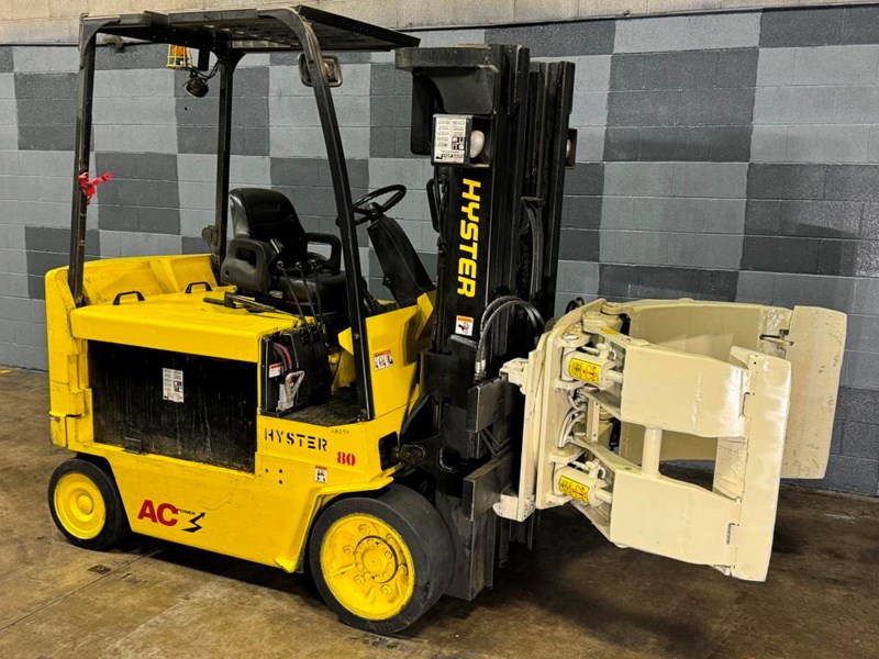 Show details for Hyster E80Z electric clamp truck with 50
