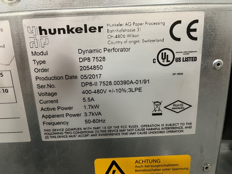 2017 Hunkeler DP8 II Dynamic Perforator | pressXchange