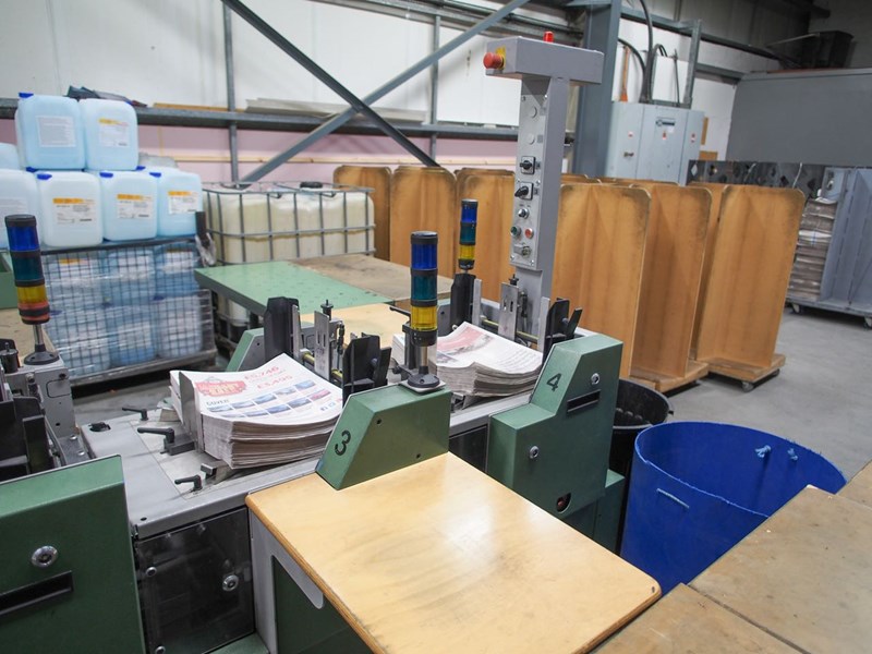 Muller Martini Mailroom incorporating a ALPHALINER inserting system