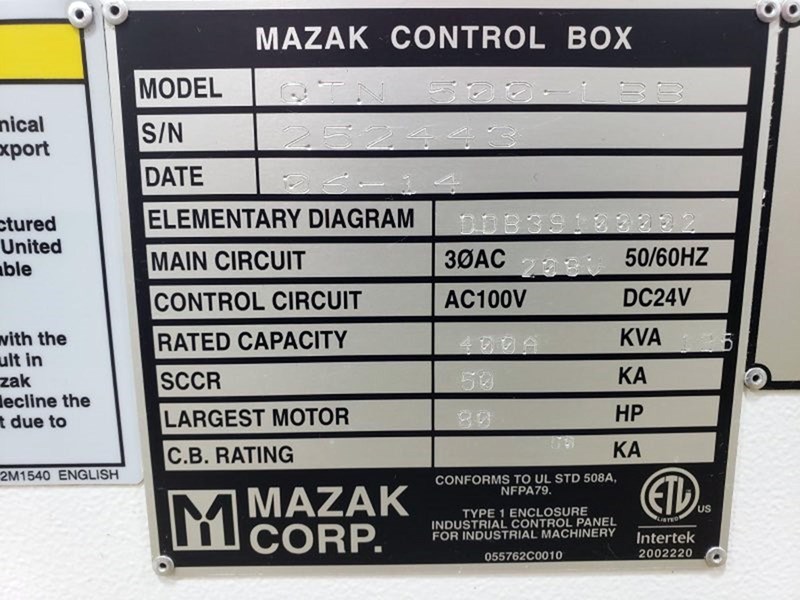 MAZAK QTN 500-LBB CNC LATHE | pressXchange