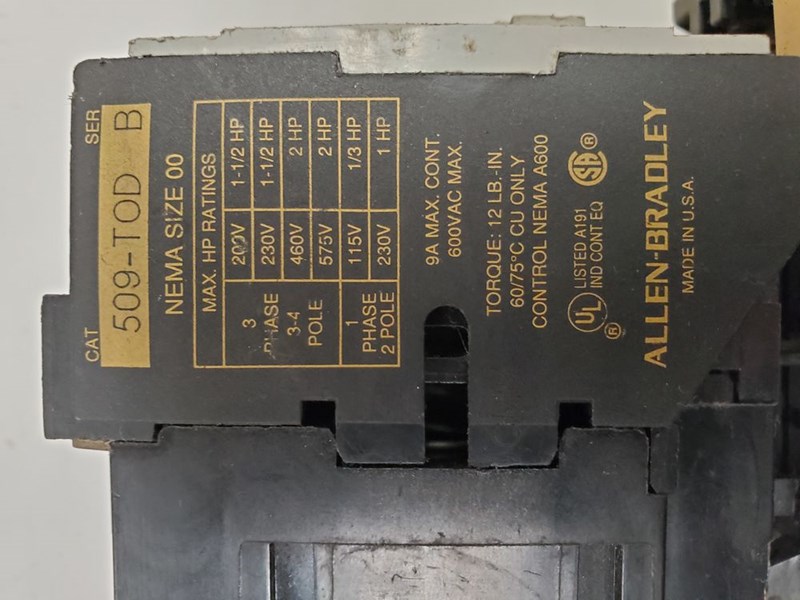 Allen Bradley Starter 509-tod b (Inv.40340) - clarionbizpage.com