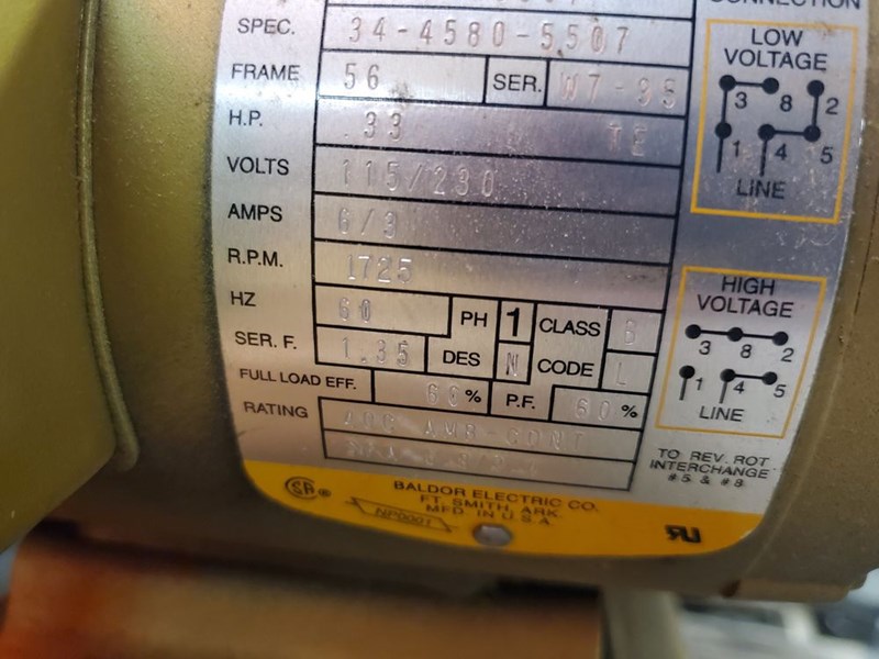 Powermatic Scroll Saw Model 95 Serial 9595047 (1976) with Baldor motor and Telemecanique sensor