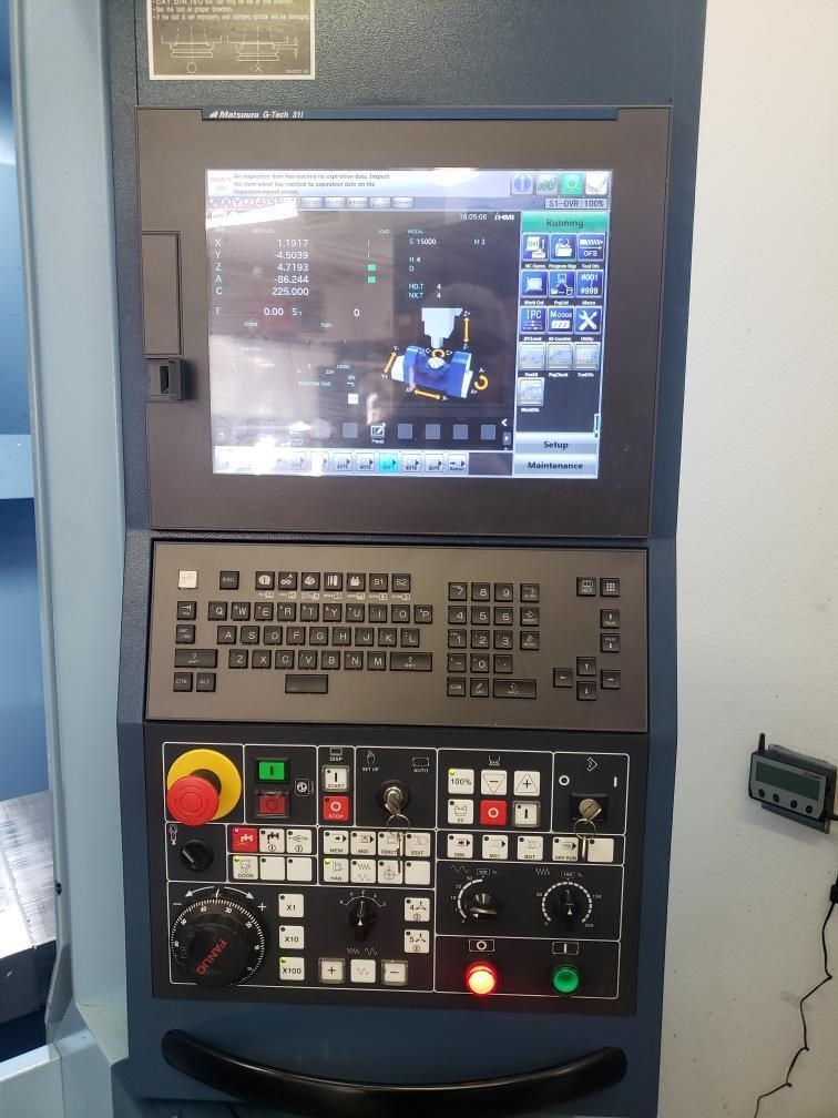 Matsuura MX-330 5-Axis VMC 2015, with: G-Tech 31i CNC Control, High  Pressure Coolant, Laser Tool Probe, and Chip Conveyor.