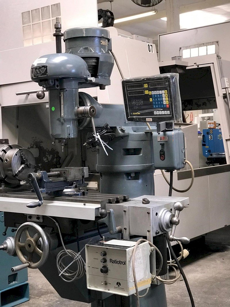 MILLRITE MVN VERTICAL MILLING MACHINE , STEP PULLY, R8 SPINDLE,X AXIS