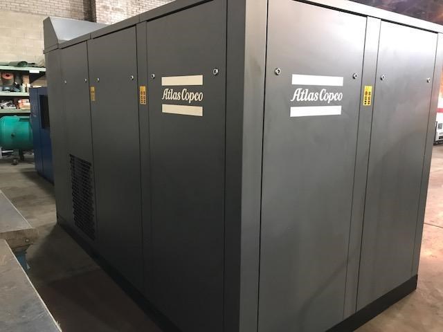 250 Hp Atlas Copco GA 180 Rotary Screw air compressor w/ Integrated Ref ...