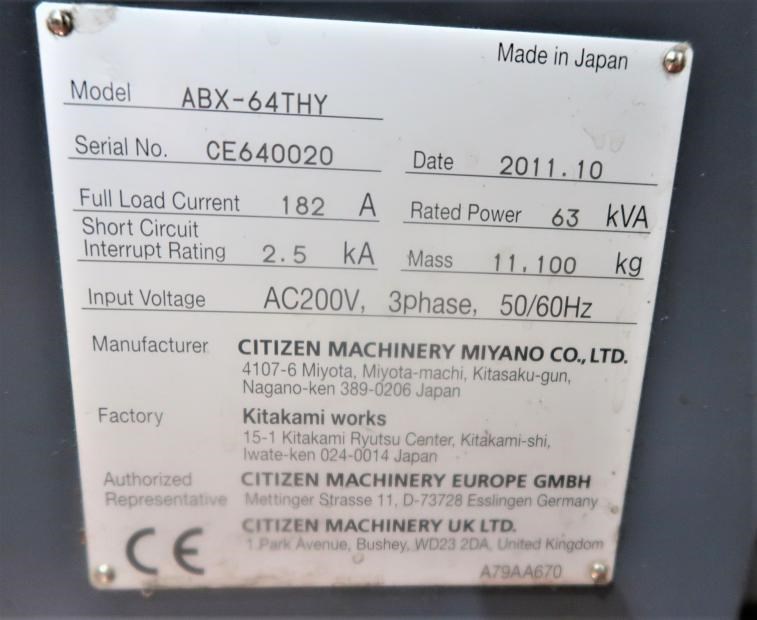 専用ページ! MIYANO MODEL ABX-64THY TWIN SPINDLE TRIPLE TURRET MULTI-AXIS CNC