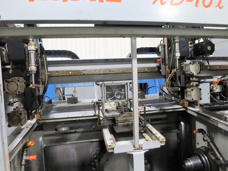 TAKAMAZ MODEL XD-10I CNC TWIN SPINDLE TURNING CENTER WITH GANTRY ...