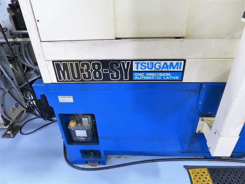 Tsugami MU-38SY Twin Spindle Twin Turret Swiss Type CNC Lathe