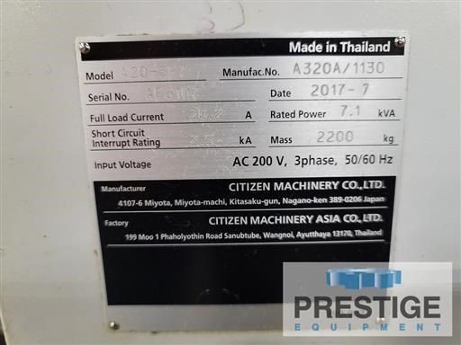 しのページ Used Citizen Cincom A20VIIPL CNC Swiss Screw Type Automatic Lathe