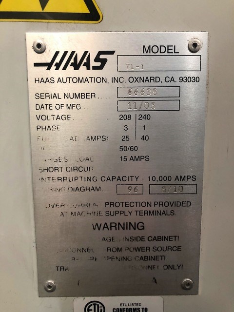 HAAS TL-1 CNC Toolroom Teach Style lathe 2003'  | pressXchange